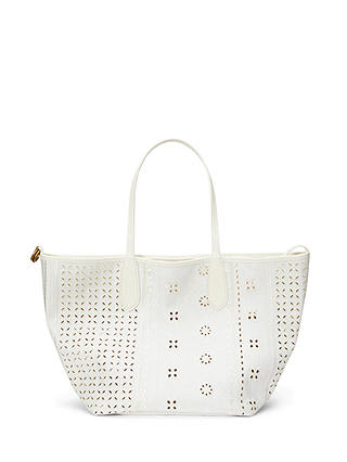 Polo Ralph Lauren Bellport Embroidered Eyelet Tote Bag, White