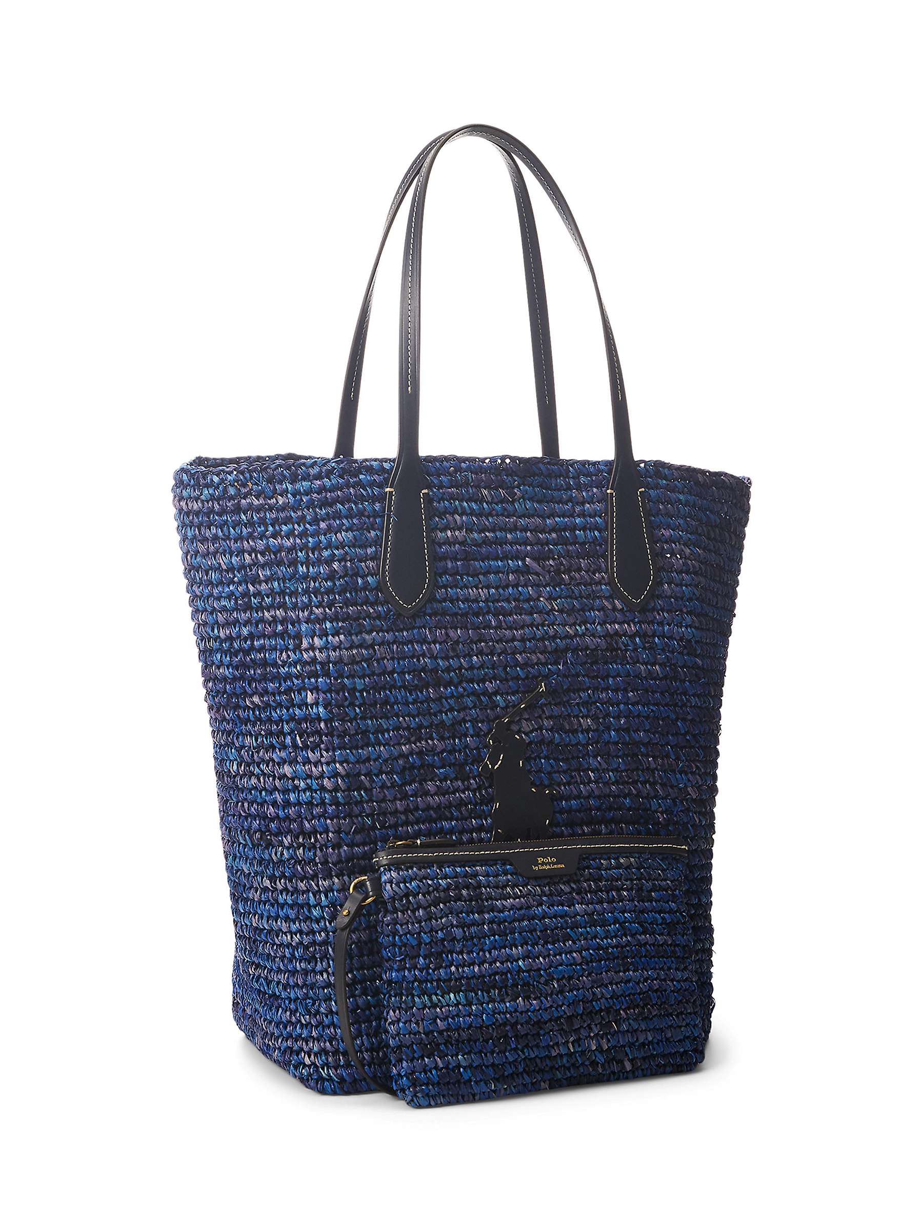 Buy Polo Ralph Lauren Raffia Tote Bag, Indigo Online at johnlewis.com