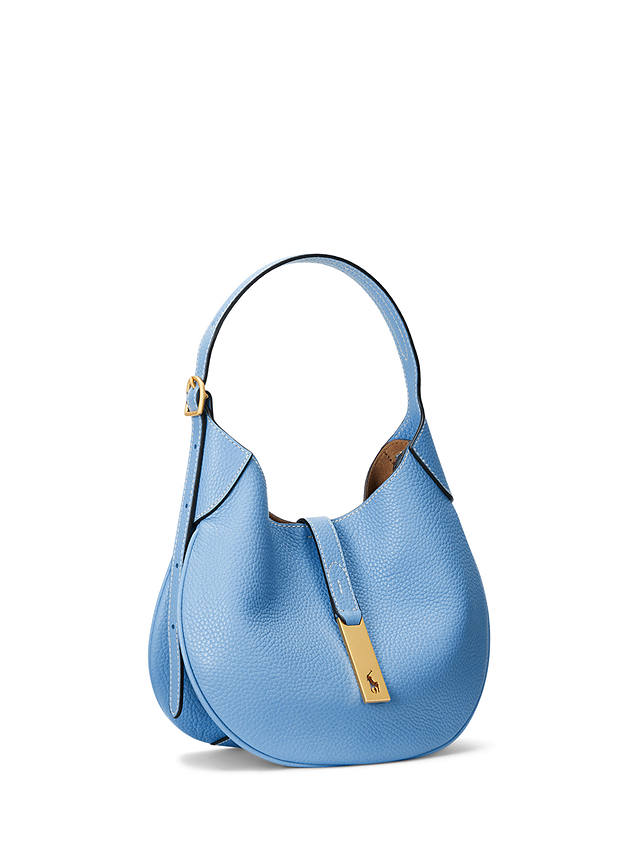 Polo Ralph Lauren ID Small Leather Shoulder Bag, Azure Blue