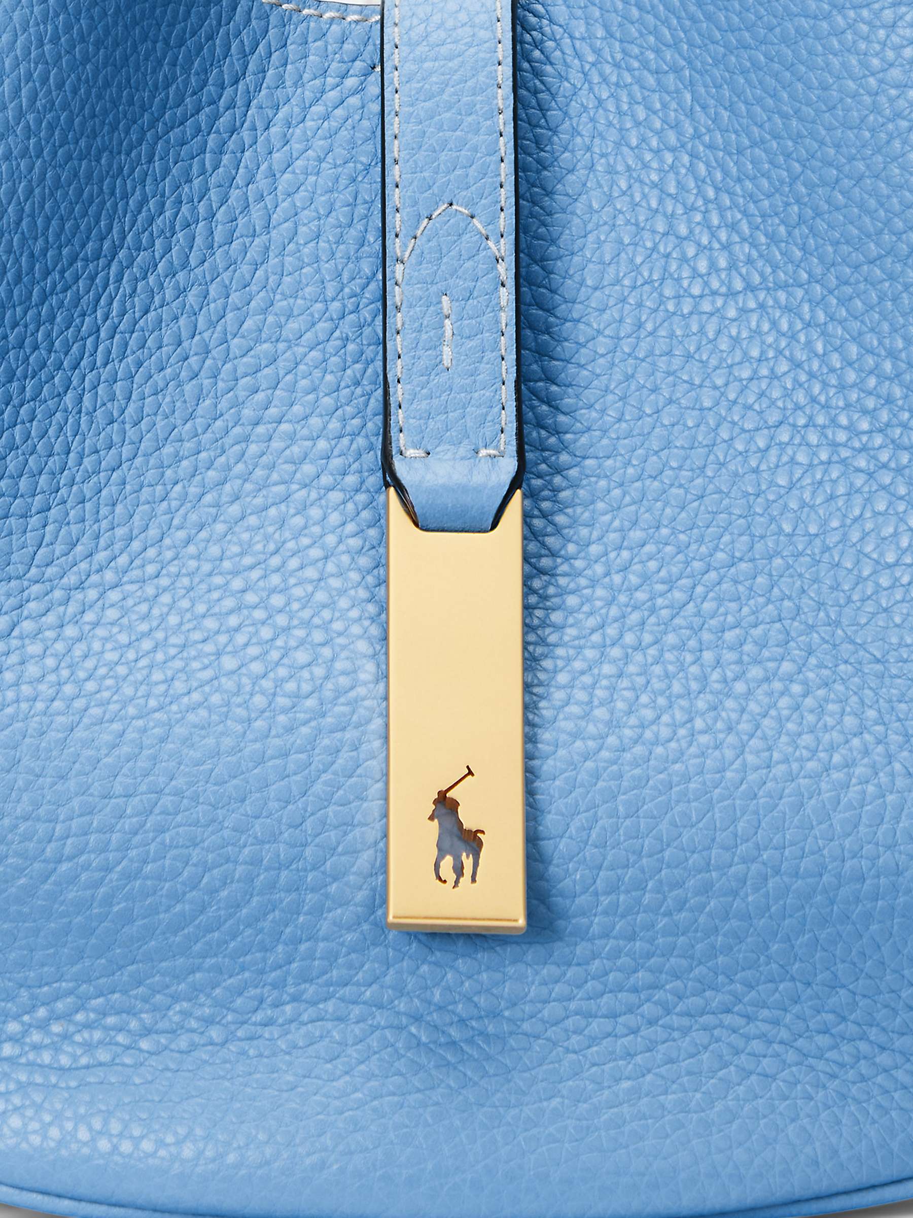 Buy Polo Ralph Lauren ID Small Leather Shoulder Bag, Azure Blue Online at johnlewis.com