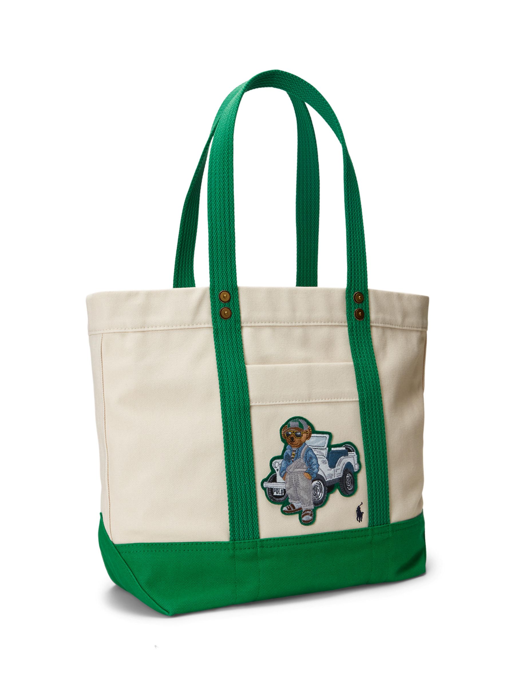 Buy Polo Ralph Lauren Bear Tote Bag, Ecru/Clover Online at johnlewis.com