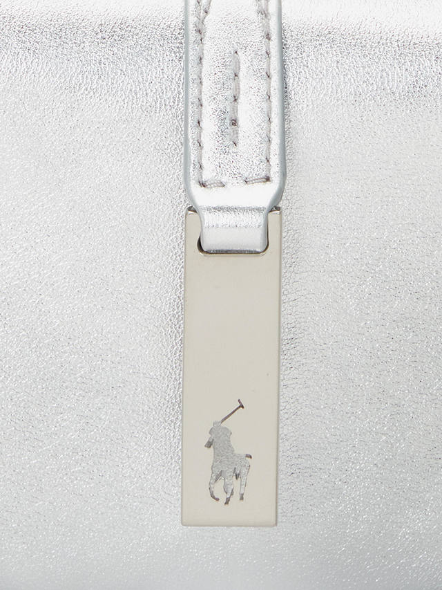 Polo Ralph Lauren ID Mini Leather Shoulder Bag, Silver