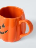 John Lewis Halloween Pumpkin Stoneware Mug, 350ml, Orange