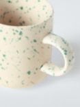 John Lewis Hand Painted Speckled Stoneware Mug, 285ml, Green