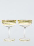 John Lewis Striped Coupe Cocktail Glass, Set of 2, 180ml, Gold