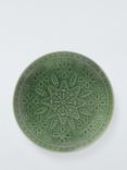 John Lewis Star Debossed Stoneware Side Plate, 20cm, Green