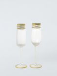 John Lewis Striped Champagne Glass Flute, Set of 2, 210ml, Gold