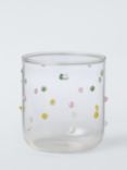 John Lewis Textured Dot Glass Tumbler, 320ml, Multi