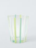 John Lewis Candy Stripe Glass Tumbler, 300ml, Green