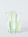 John Lewis Candy Stripe Glass Tumbler, 300ml, Green