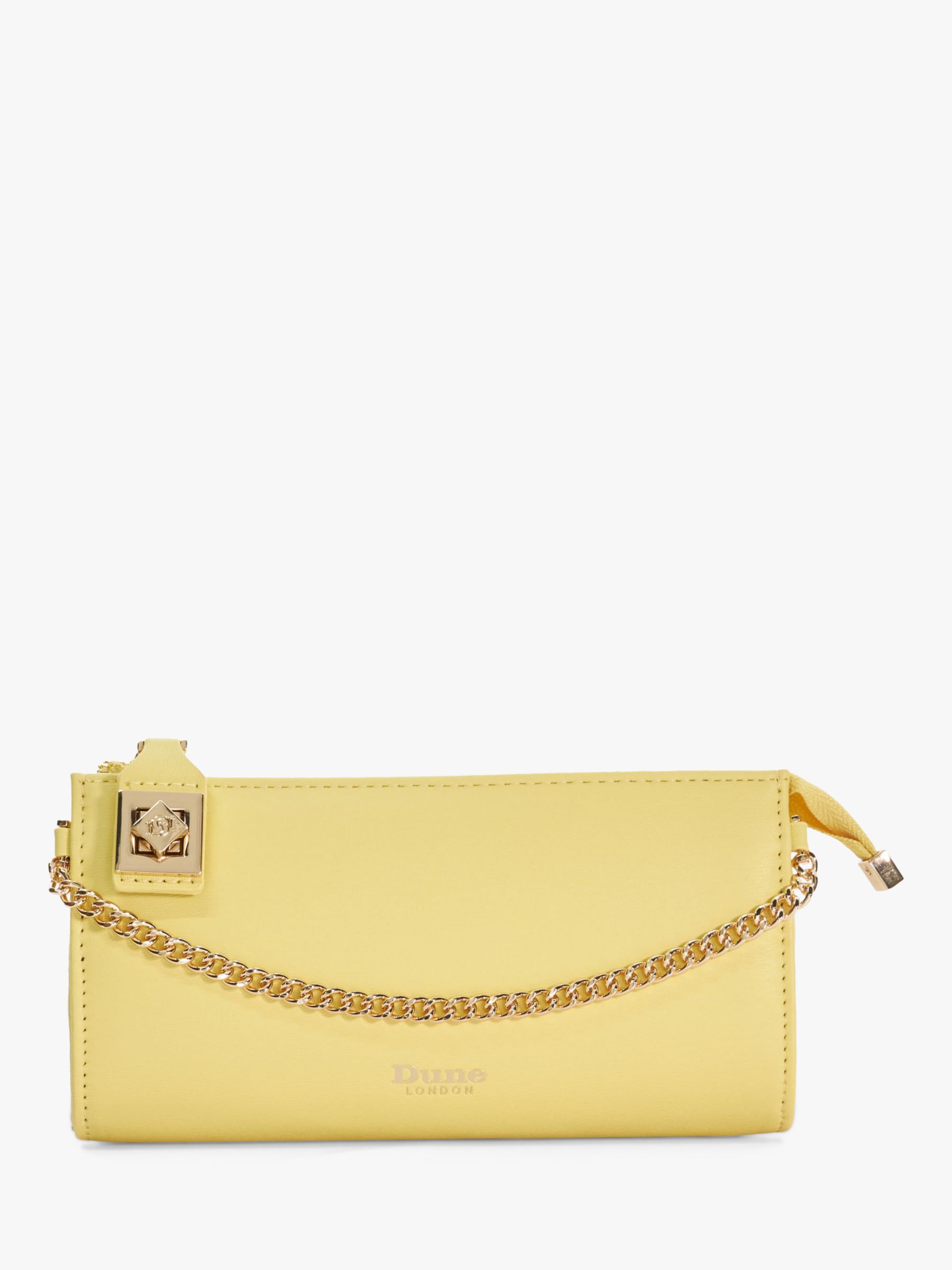 Dune Koining Textured Clutch Bag, Lemom at John Lewis & Partners