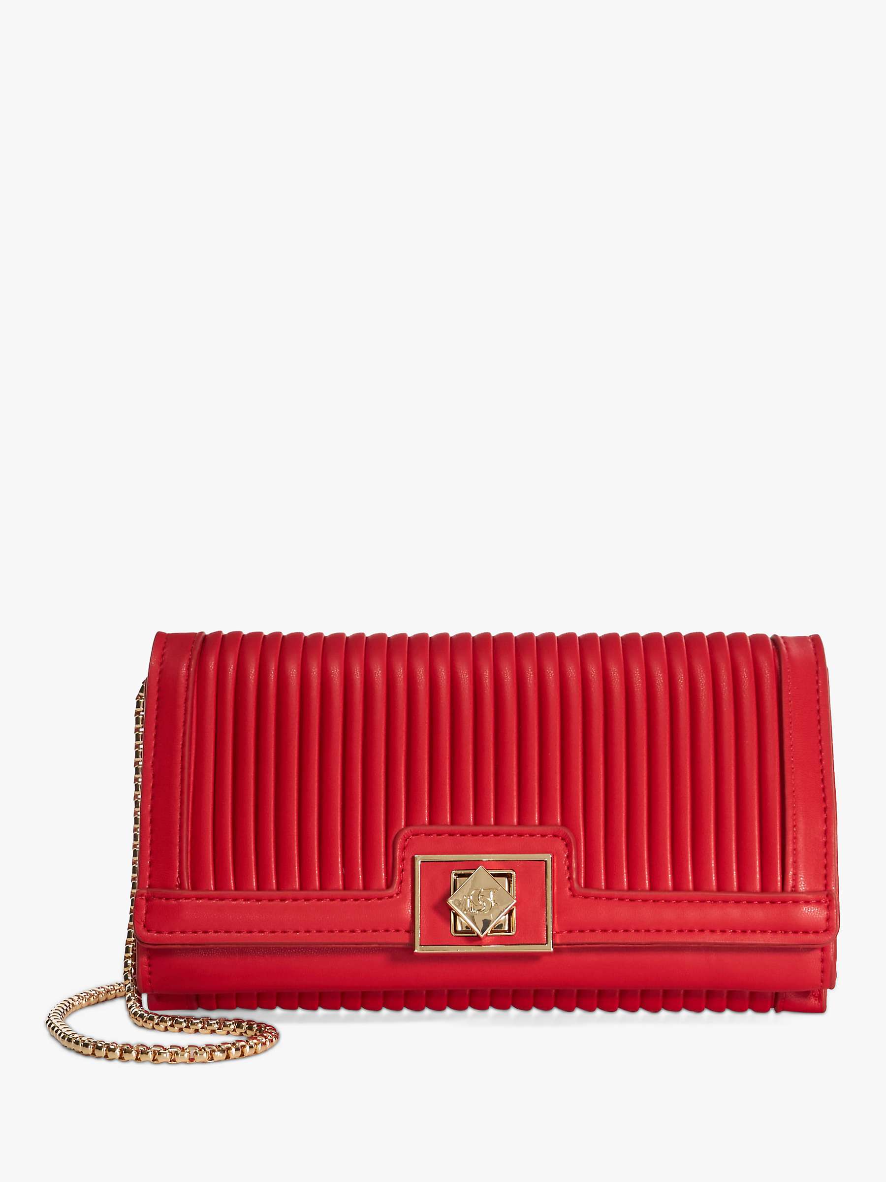 Buy Dune Serenities Pleated Clutch Bag, Red Online at johnlewis.com