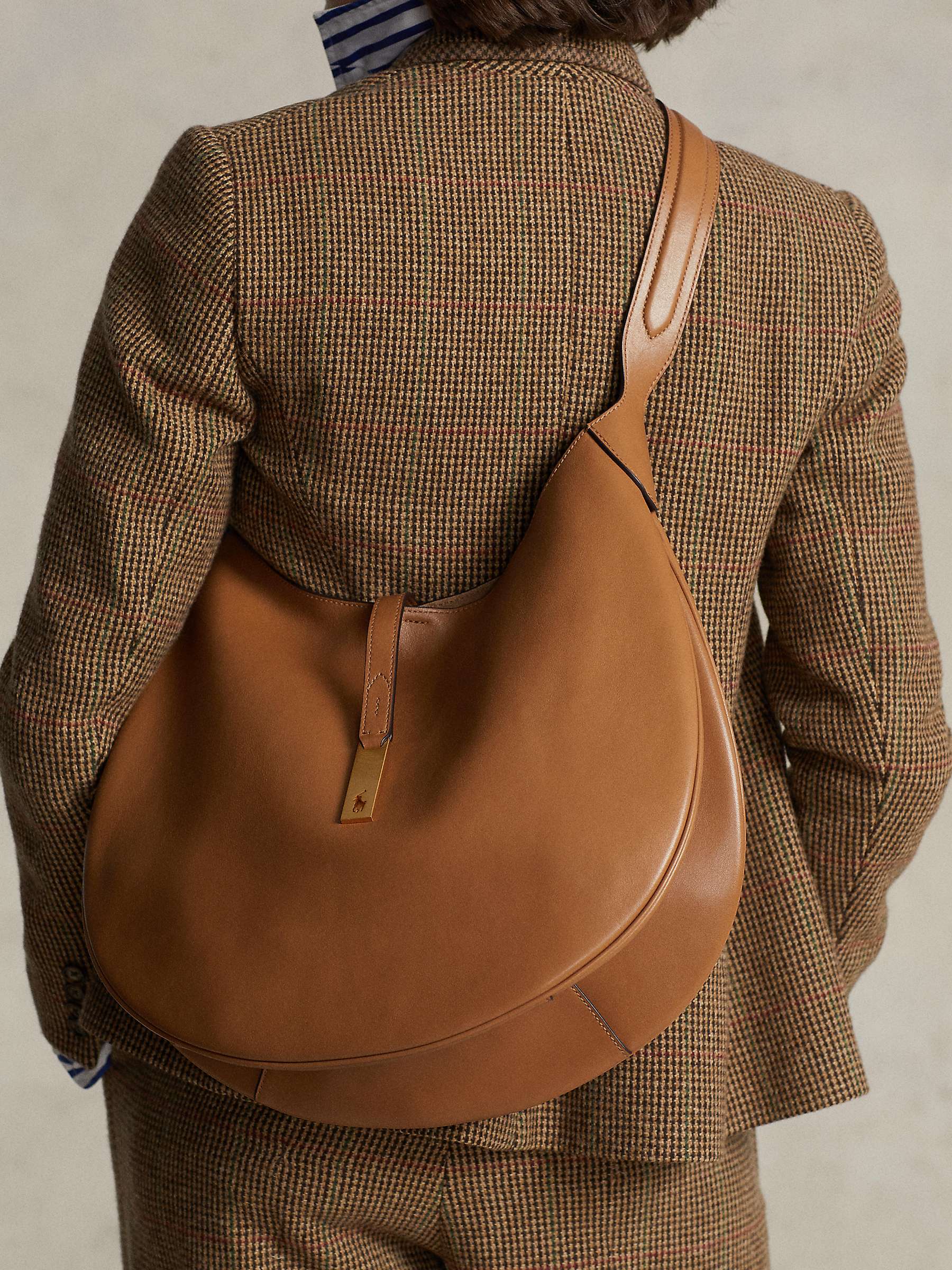 Buy Polo Ralph Lauren ID Leather Shoulder Bag, Tan Online at johnlewis.com