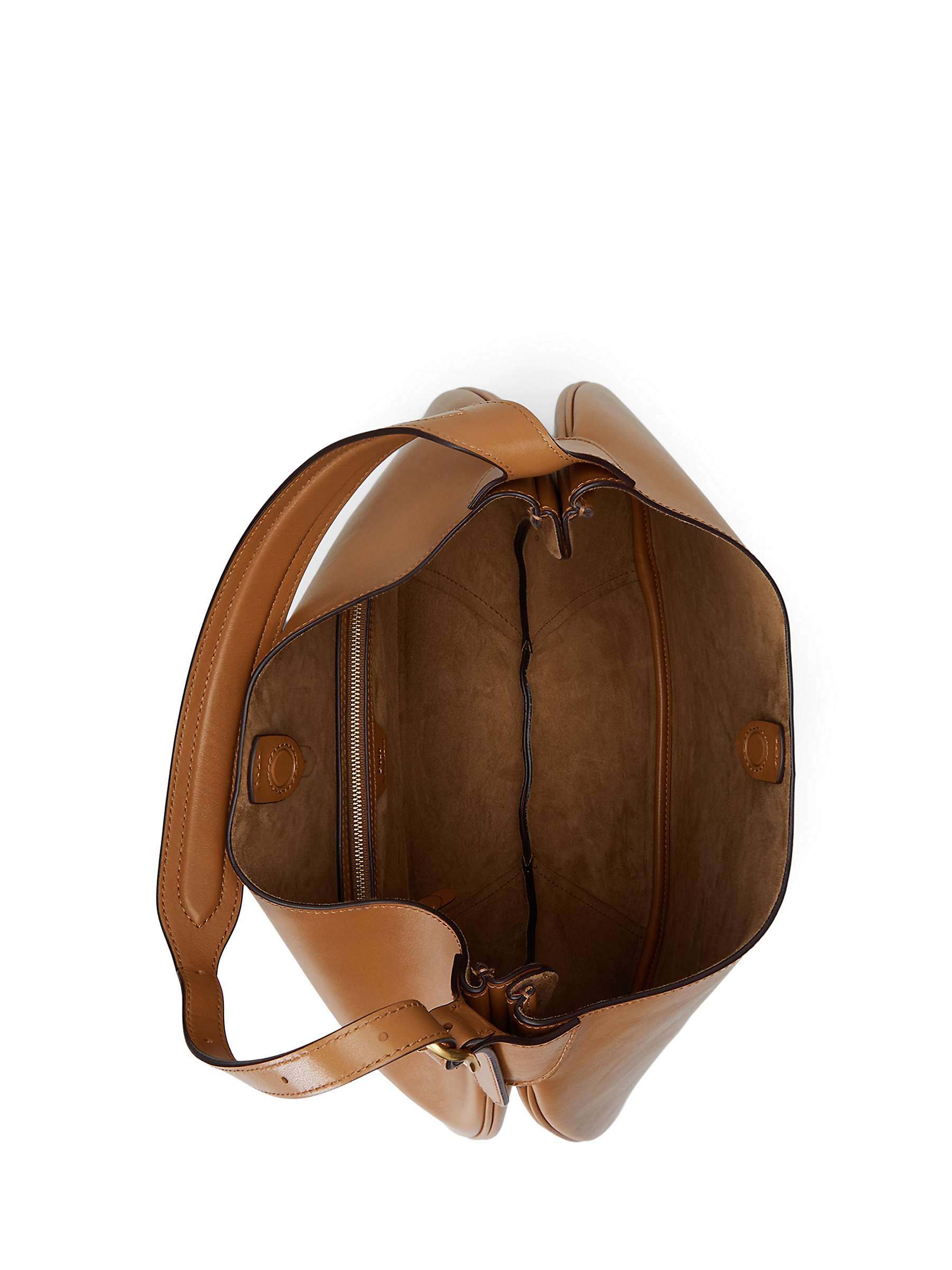Buy Polo Ralph Lauren ID Leather Shoulder Bag, Tan Online at johnlewis.com