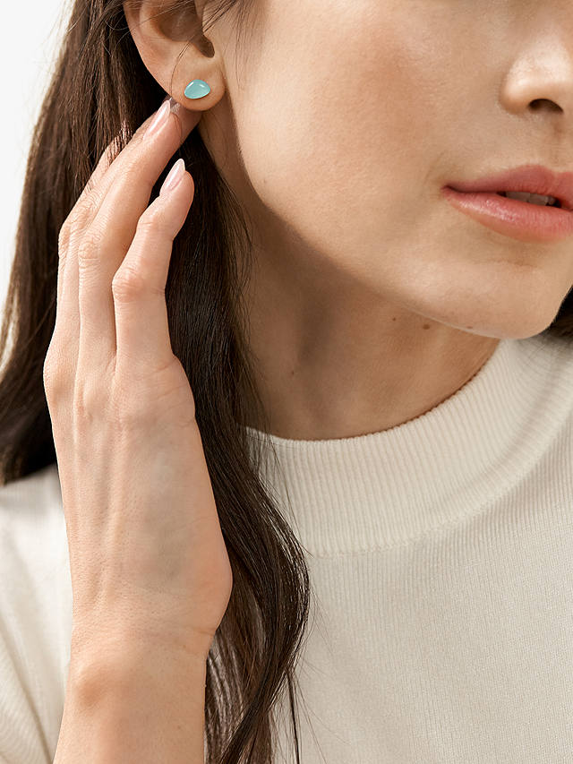 Skagen Glass Stud Earrings, Gold