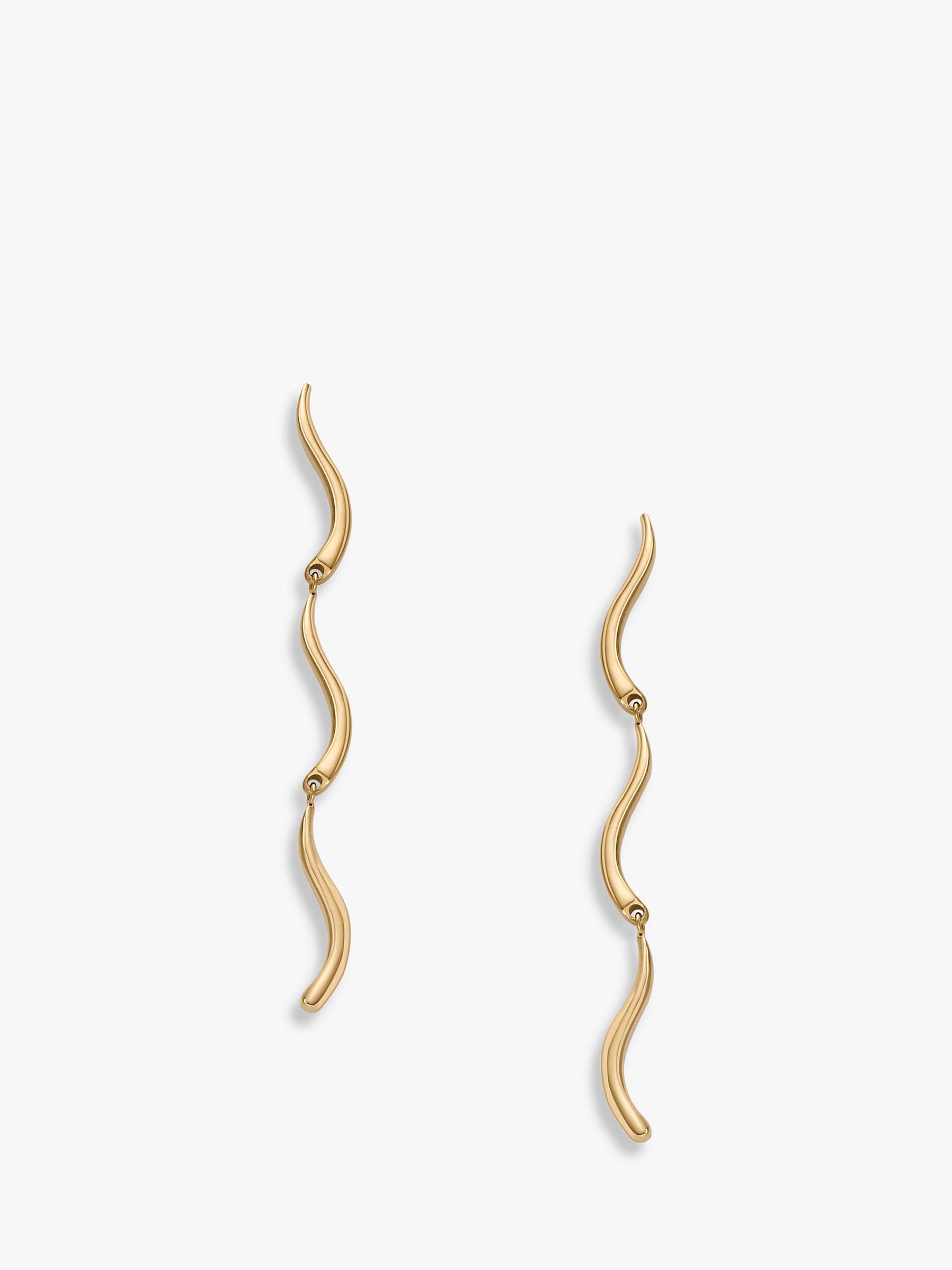 Buy Skagen Wave Drop Earrings, Gold Online at johnlewis.com