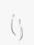 Skagen Linear Curved Drop Earrings, Silver