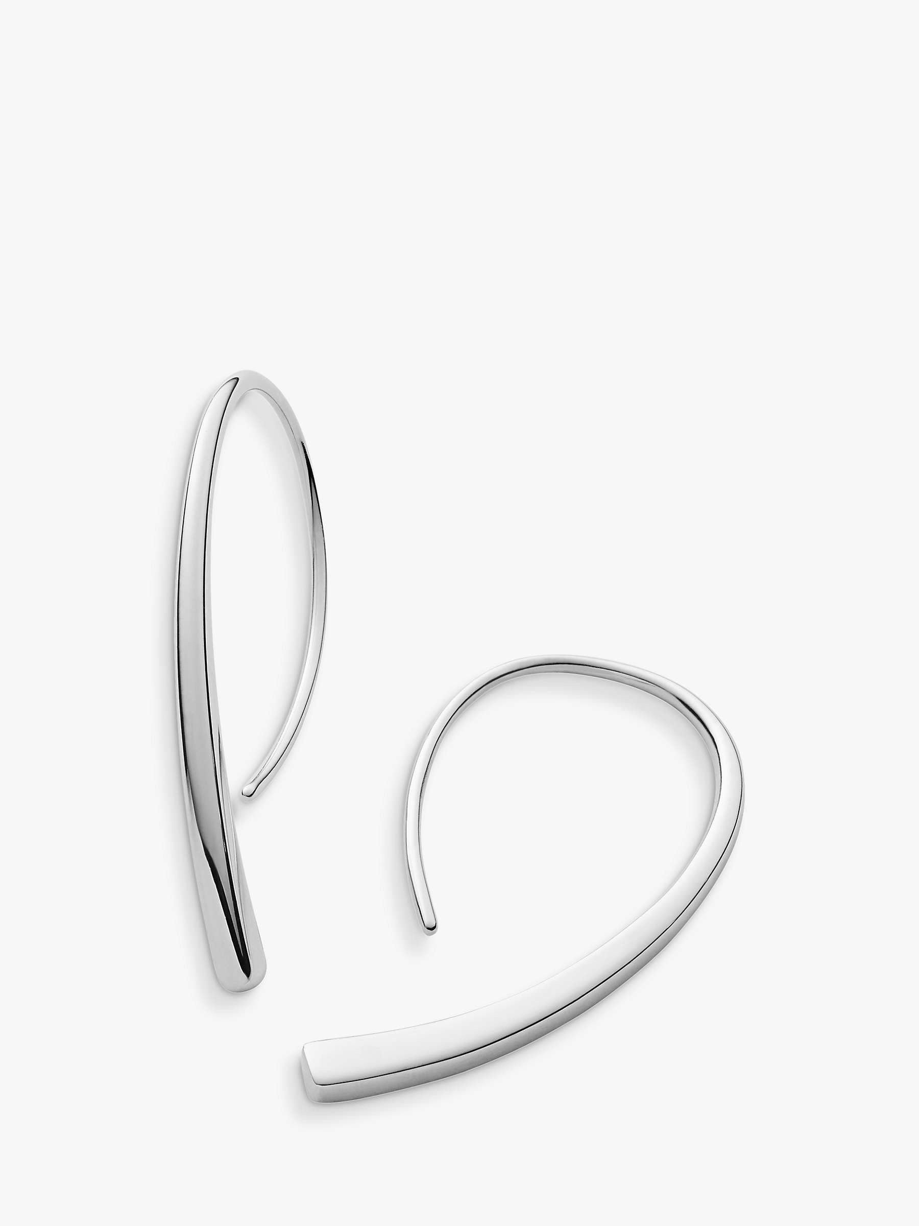 Buy Skagen Curved Hoop Earrings, Silver Online at johnlewis.com