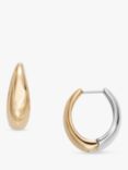 Skagen Linear Hoop Earrings, Gold/Silver