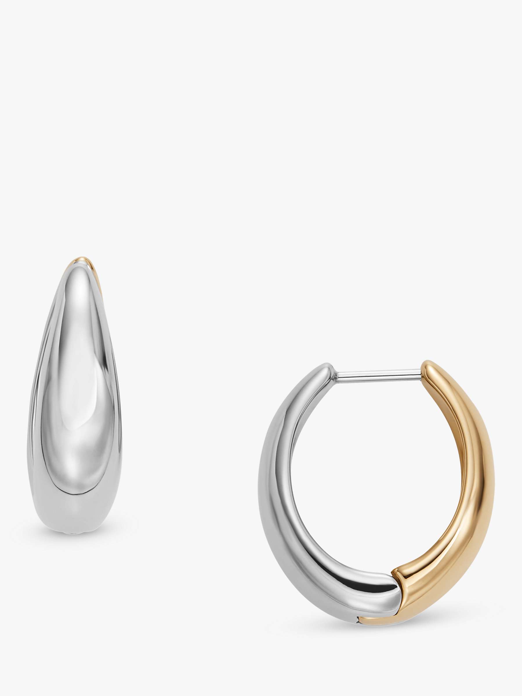 Buy Skagen Linear Hoop Earrings, Gold/Silver Online at johnlewis.com