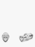 Skagen Heart Pendant Necklace and Stud Earring Jewellery Set, Silver