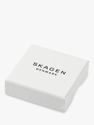 Skagen Heart Pendant Necklace and Stud Earring Jewellery Set, Silver