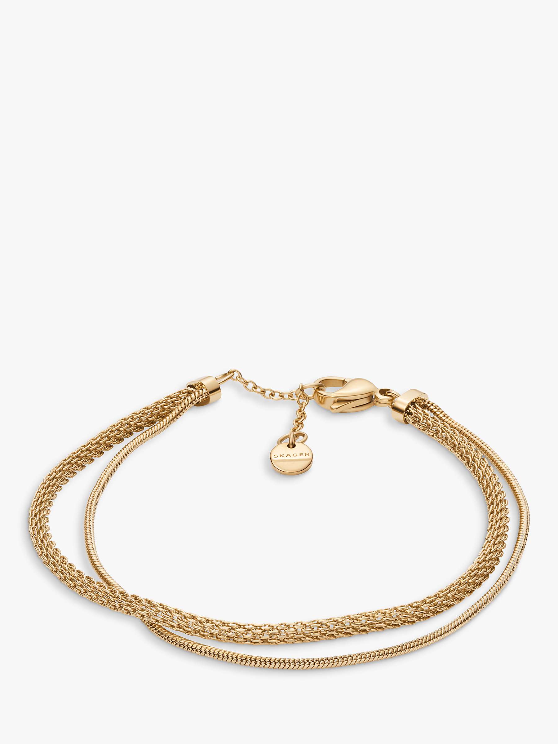 Buy Skagen Layered Chain Bracelet, Gold Online at johnlewis.com