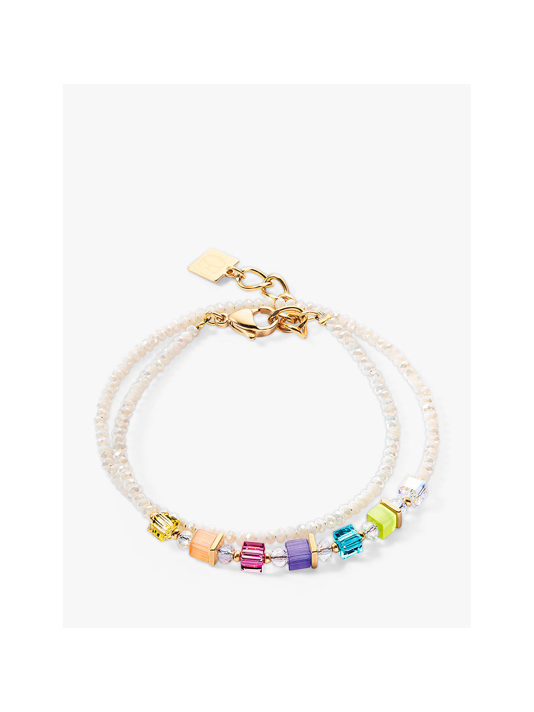 COEUR DE LION Swarovski Crystal Bead Bracelet, Gold/Multi