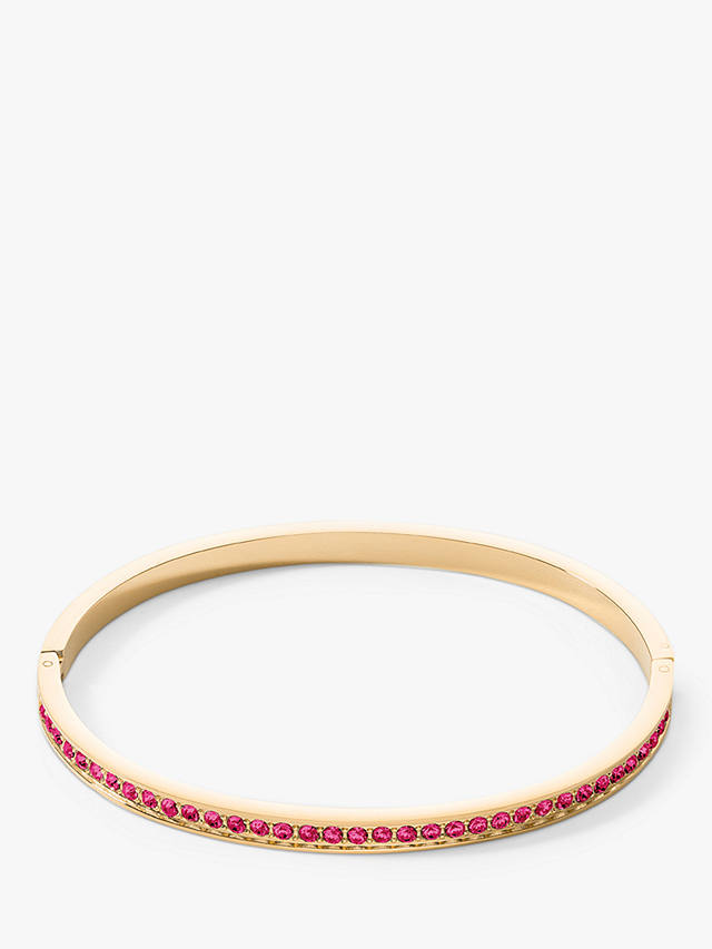 COEUR DE LION Crystal Folding Clasp Bracelet, Pink-gold