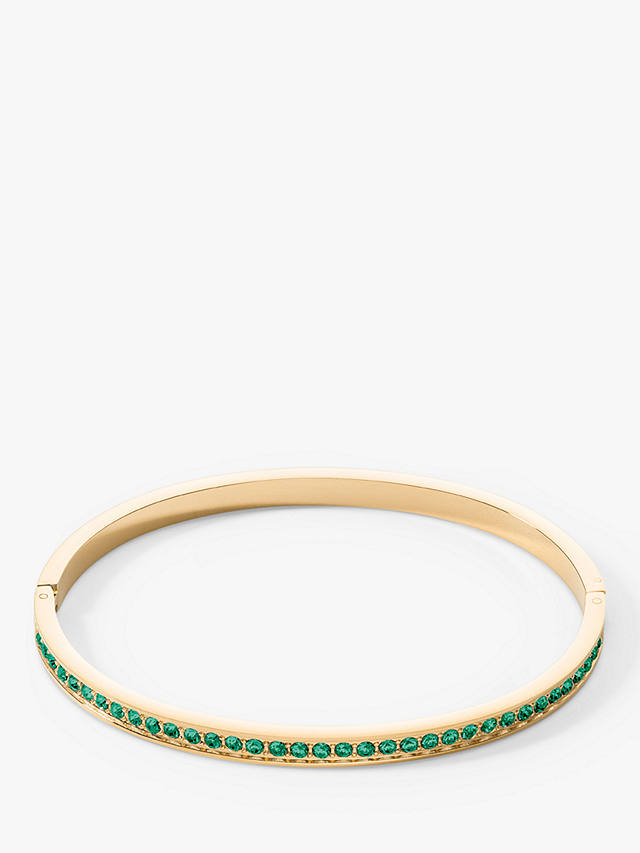 COEUR DE LION Crystal Folding Clasp Bracelet, Dark Green/Gold