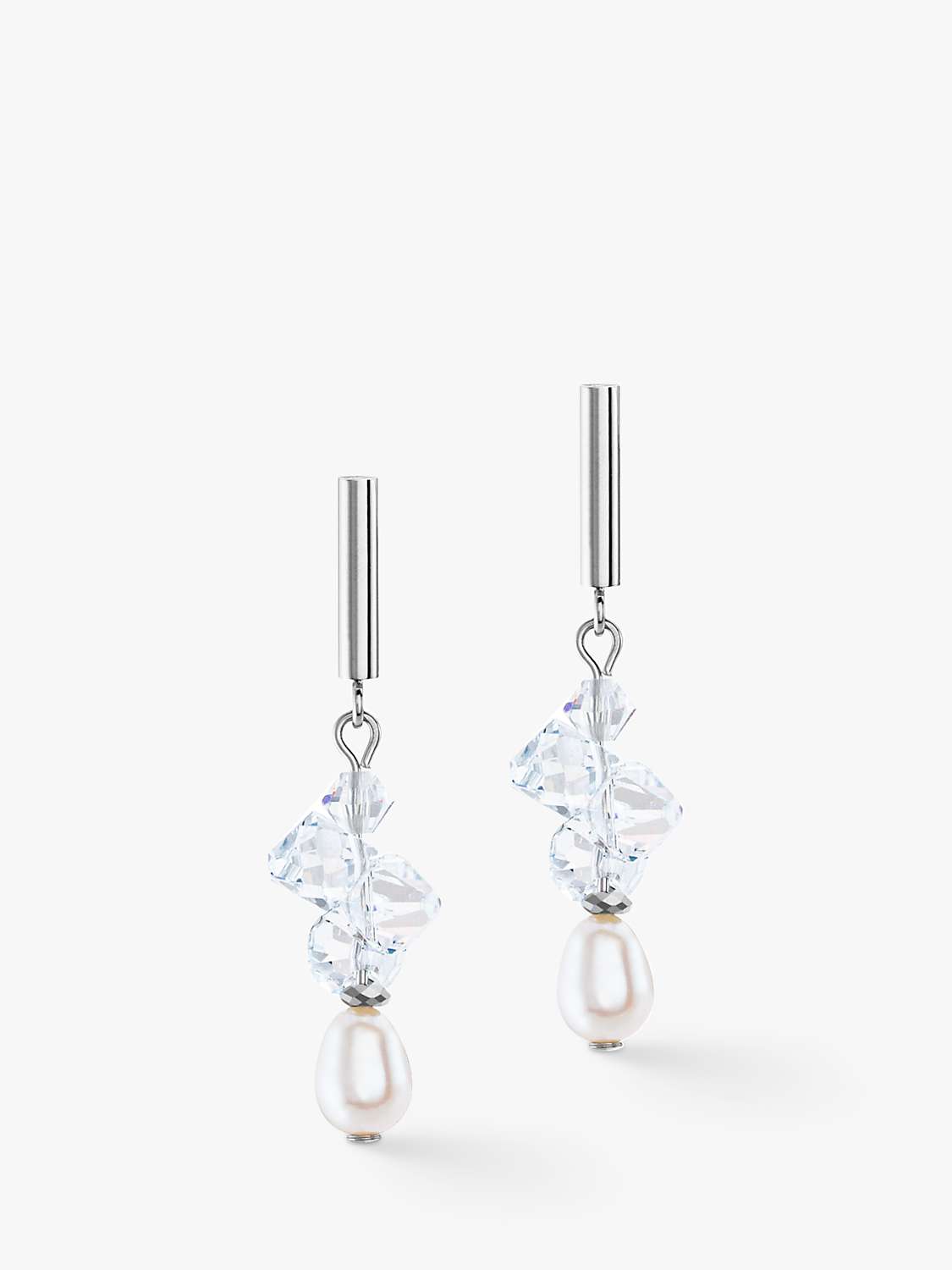 Buy COEUR DE LION Swarovski Crystal Drop Earrings, Silver Online at johnlewis.com