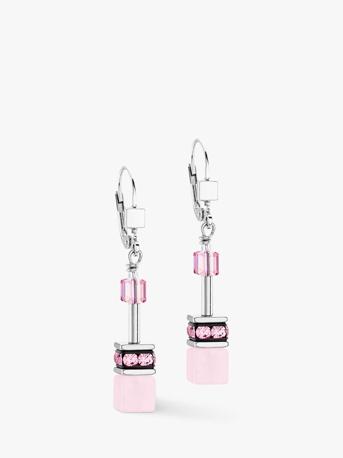 Buy COEUR DE LION Rose Quartz & Swarovski Crystal Drop Earrings, Rose Online at johnlewis.com