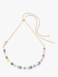 COEUR DE LION GeoCUBE® Iconic Nature Pastel Chain Necklace, Gold/Multi