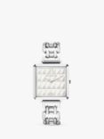 COEUR DE LION 7660/74-1717 Women's Square Bracelet Strap Watch, Silver/White
