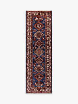 Gooch Oriental Supreme Kazak Runner Rug, L256 x W80 cm, Blue