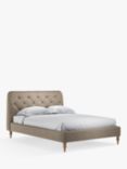 John Lewis Button Back Upholstered Bed Frame, Double, Soft Touch Chenille Mole