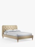 John Lewis Button Back Upholstered Bed Frame, Super King Size, Soft Weave Beige