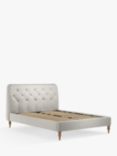 John Lewis Button Back Upholstered Bed Frame, Double, Relaxed Linen Putty