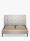 John Lewis Button Back Upholstered Bed Frame, Double, Relaxed Linen Putty