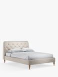 John Lewis Button Back Upholstered Bed Frame, Double, Cotton Effect Beige