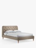 John Lewis Button Back Upholstered Bed Frame, Super King Size, Soft Touch Chenille Mole
