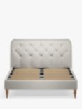 John Lewis Button Back Upholstered Bed Frame, Super King Size, Relaxed Linen Putty