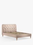 John Lewis Button Back Upholstered Bed Frame, Double, Cotton Effect Pink