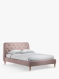 John Lewis Button Back Upholstered Bed Frame, King Size, Deep Velvet Heather