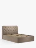 John Lewis Button Back Ottoman Storage Upholstered Bed Frame, King Size, Soft Touch Chenille Mole