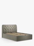 John Lewis Button Back Ottoman Storage Upholstered Bed Frame, Super King Size, Soft Touch Chenille Grey