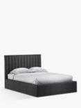 John Lewis Fluted Ottoman Storage Upholstered Bed Frame, King Size, Soft Touch Chenille Charcoal