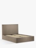 John Lewis Fluted Ottoman Storage Upholstered Bed Frame, Super King Size, Soft Touch Chenille Mole