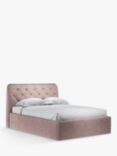 John Lewis Button Back Ottoman Storage Upholstered Bed Frame, Super King Size, Deep Vevet Heather