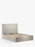 John Lewis Fluted Ottoman Storage Upholstered Bed Frame, Double, Cotton Effect Beige